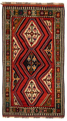 Tapis Kelim - Oriental - 290 x 173 cm - rouge foncé