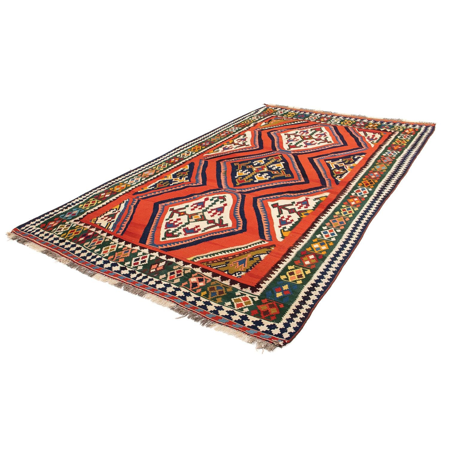 Tapis Kelim - Oriental - 290 x 173 cm - rouge foncé