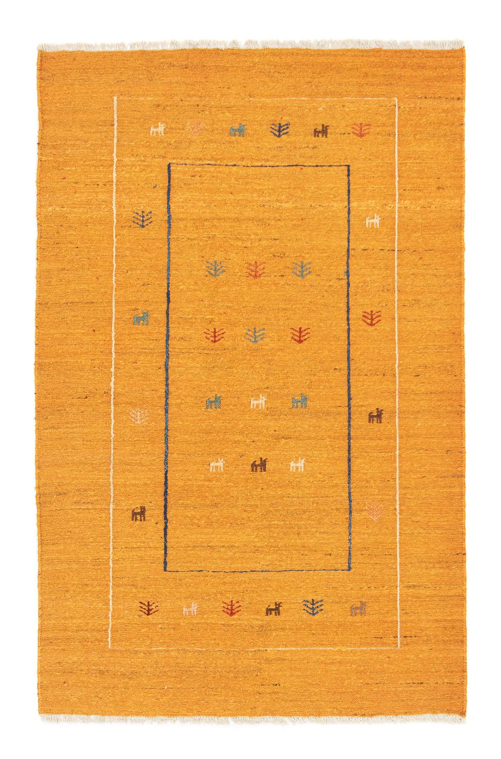 Tapis Gabbeh - Persan - 188 x 123 cm - or