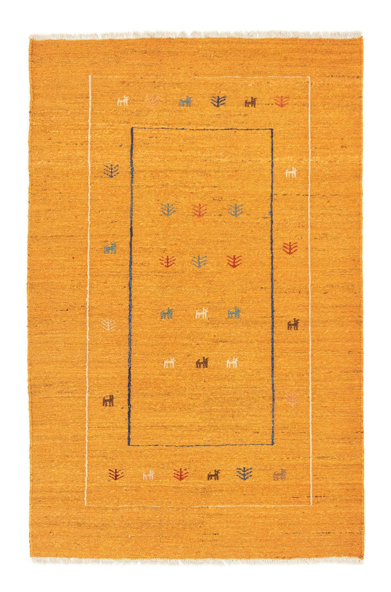 Tapis Gabbeh - Persan - 188 x 123 cm - or
