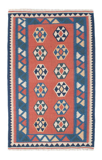 Tapis Kelim - Oriental - 191 x 122 cm - bleu foncé