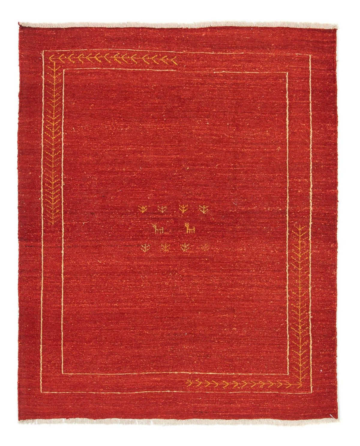 Tapis Gabbeh - Persan - 191 x 152 cm - rouge