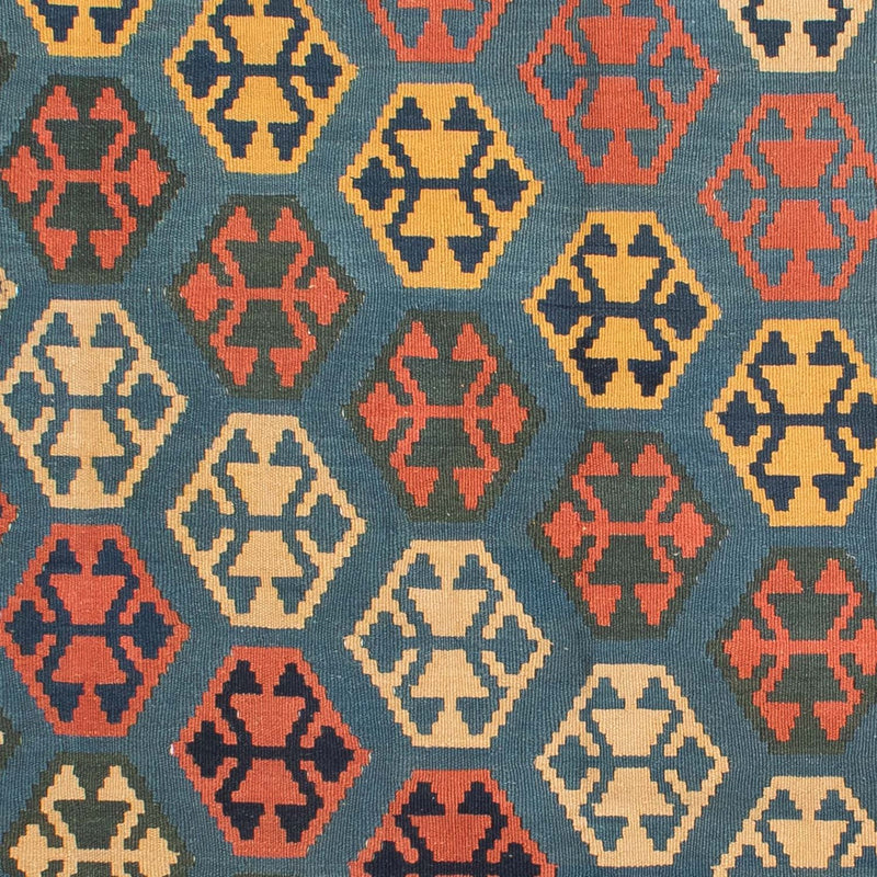 Tapis Kelim - Oriental carré  - 212 x 198 cm - bleu