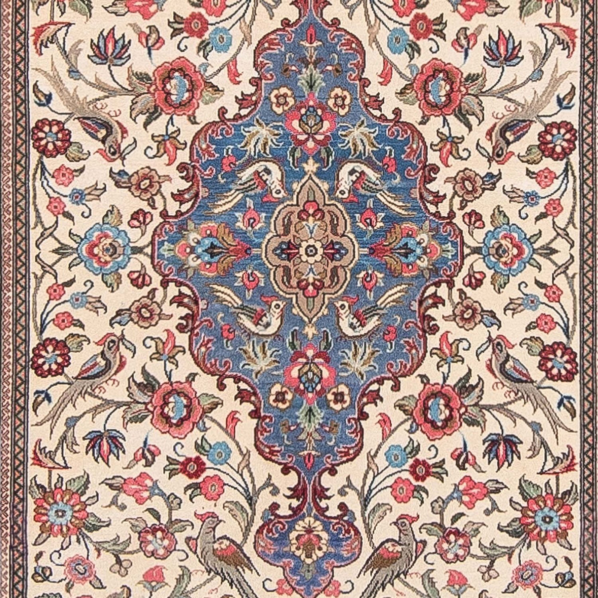 Tapis de couloir Tapis persan - Tabriz - 143 x 105 cm - beige