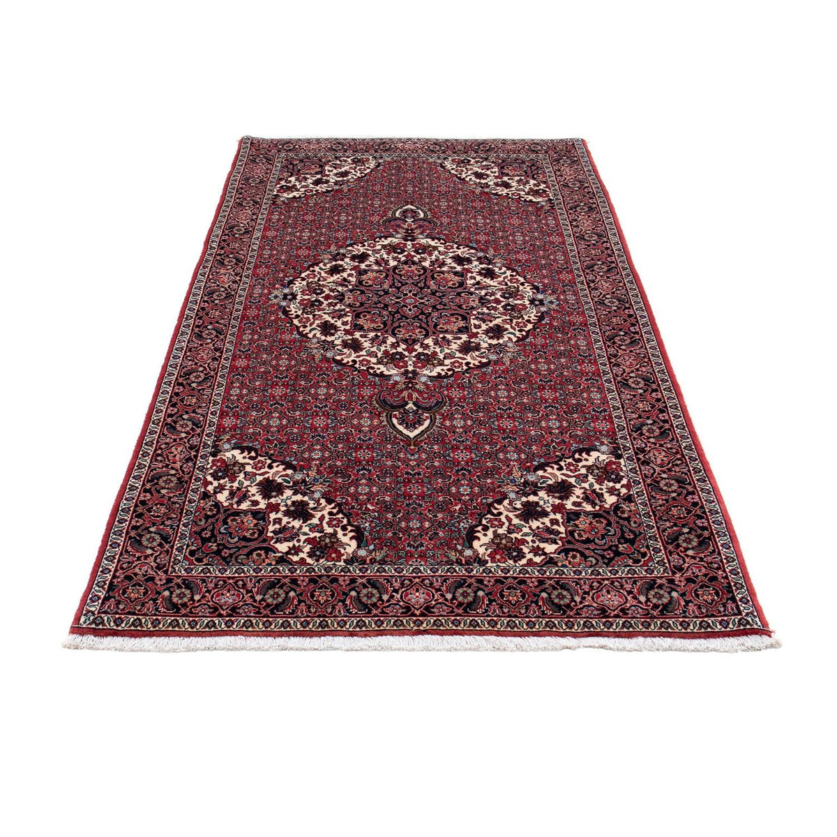 Tapis de couloir Tapis persan - Bidjar - 194 x 100 cm - rouge foncé