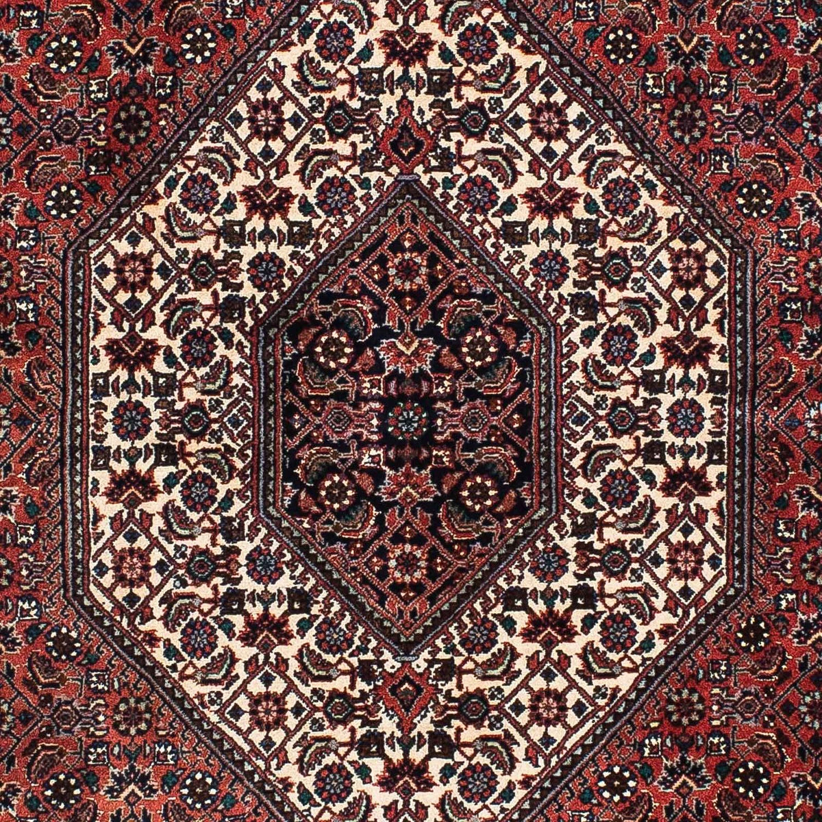 Tapis de couloir Tapis persan - Bidjar - 205 x 102 cm - rouge foncé