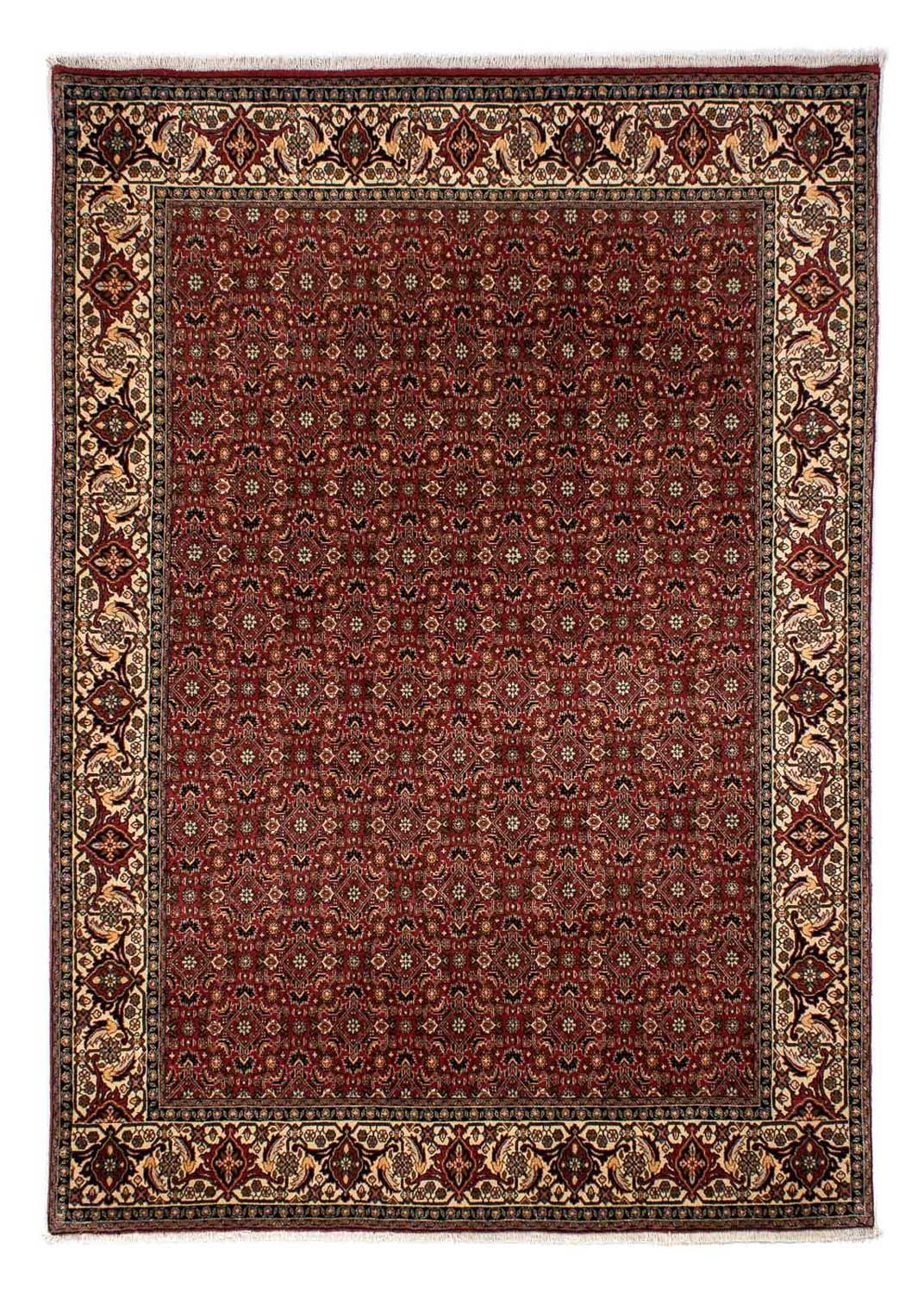 Tapis persan - Bidjar - 275 x 196 cm - rouge foncé