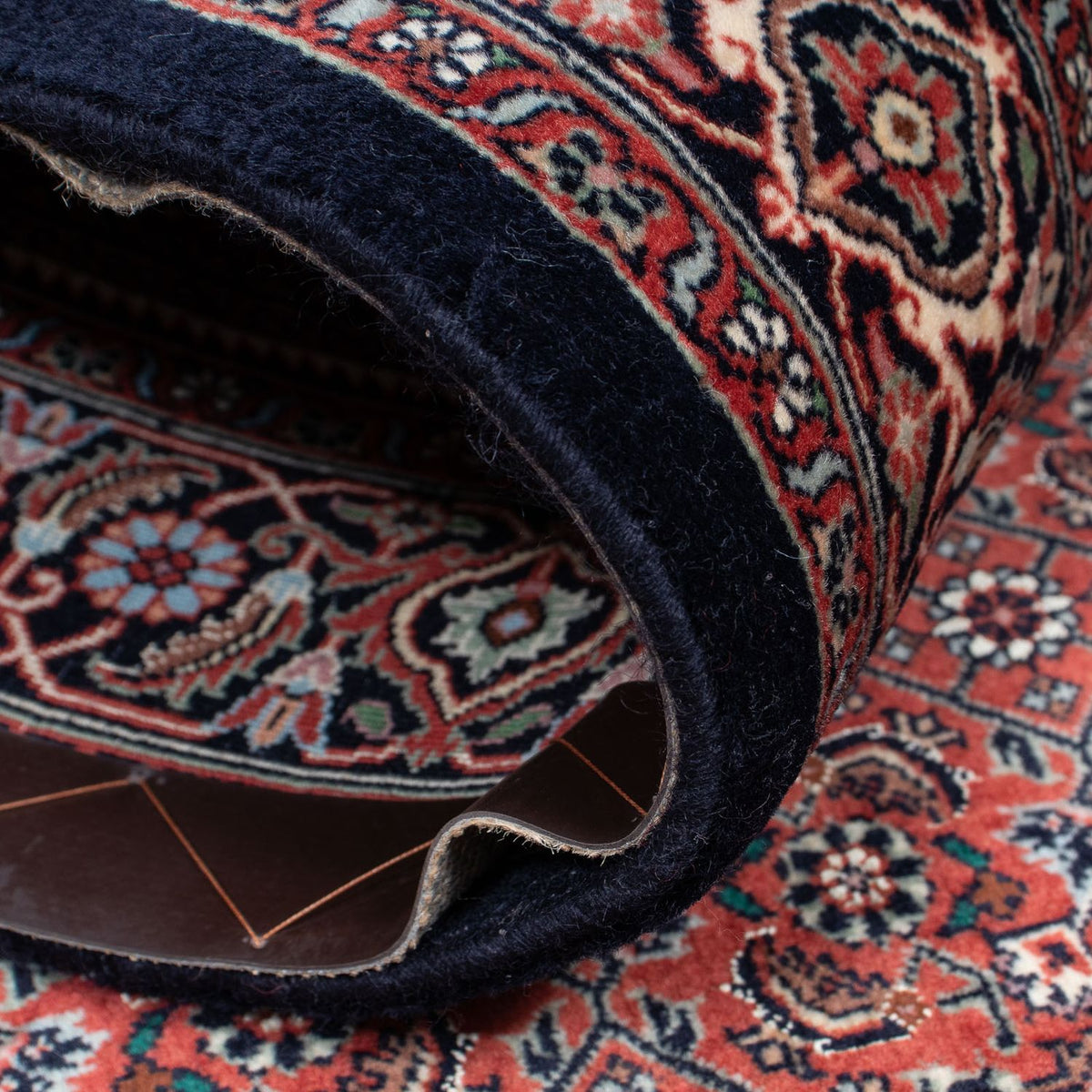 Tapis de couloir Tapis persan - Bidjar - 201 x 100 cm - bleu foncé