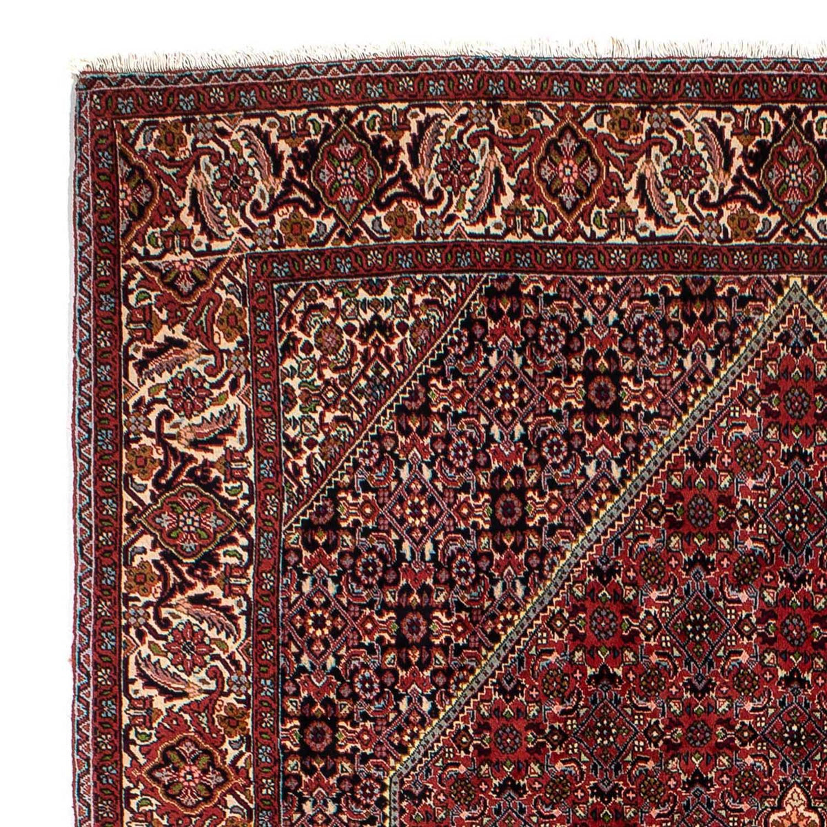 Tapis persan - Bidjar - 290 x 206 cm - rouge foncé
