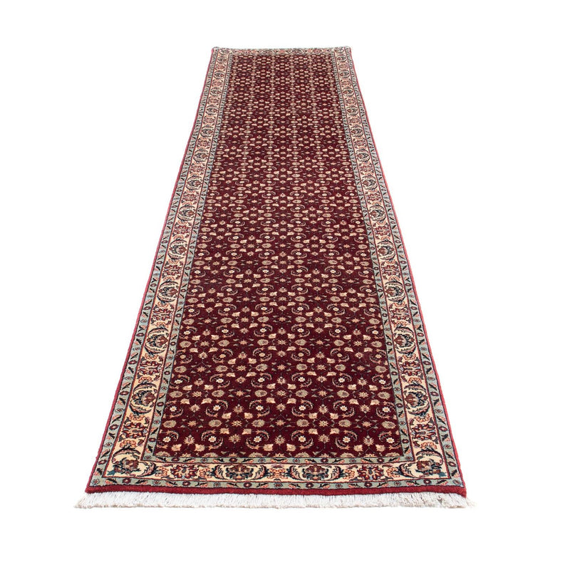 Tapis de couloir Tapis persan - Bidjar - 334 x 77 cm - rouge foncé