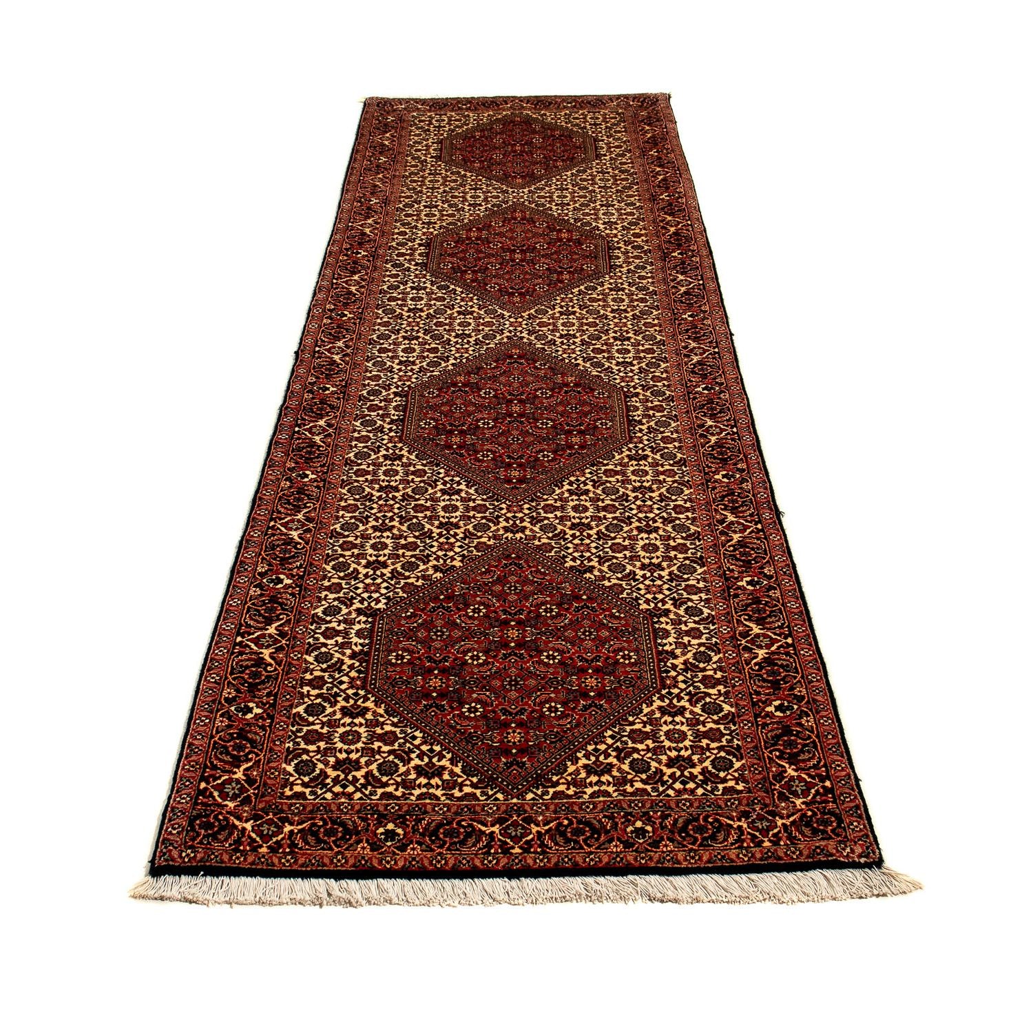 Tapis de couloir Tapis persan - Bidjar - 305 x 83 cm - marron