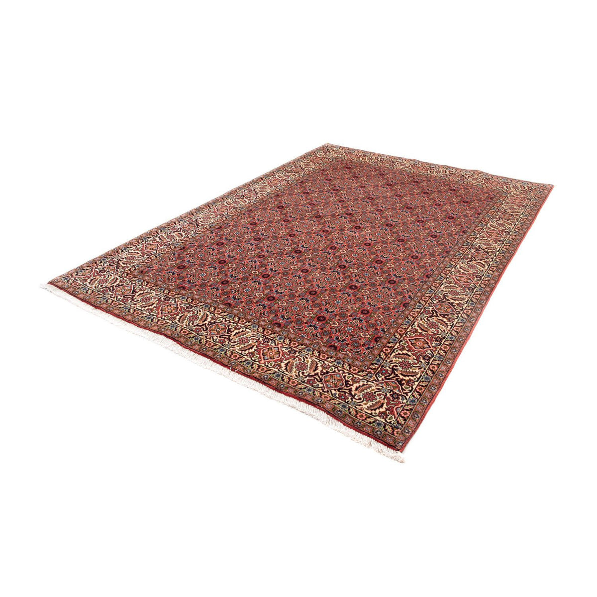 Tapis persan - Bidjar - 257 x 178 cm - rouge foncé