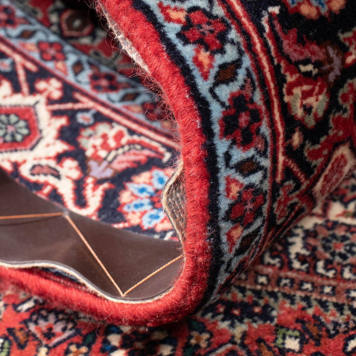 Tapis de couloir Tapis persan - Bidjar - 282 x 78 cm - rouge clair