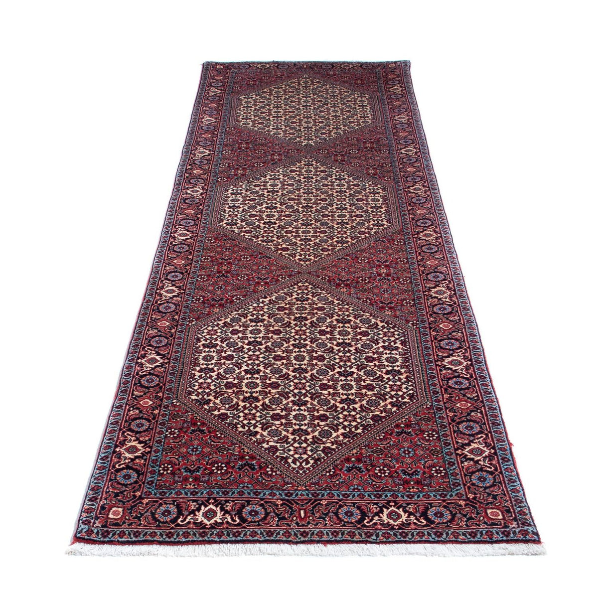 Tapis de couloir Tapis persan - Bidjar - 282 x 78 cm - rouge clair