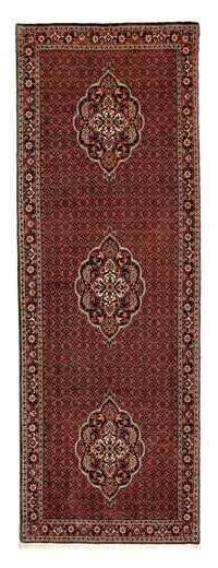Tapis de couloir Tapis persan - Bidjar - 297 x 102 cm - rouge foncé