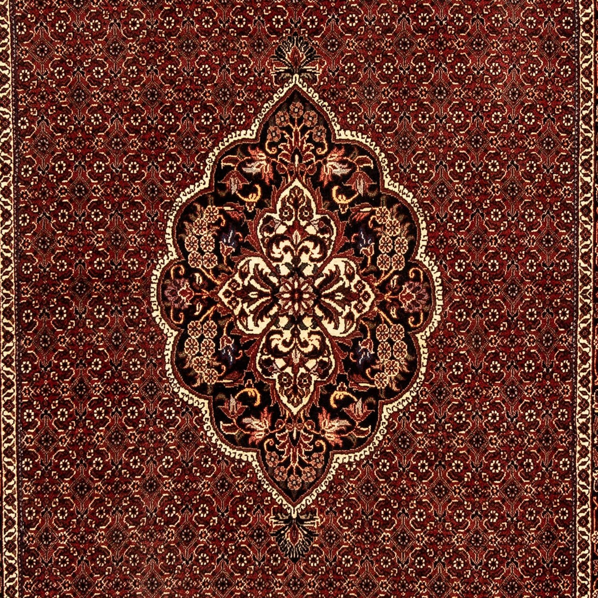 Tapis de couloir Tapis persan - Bidjar - 297 x 102 cm - rouge foncé