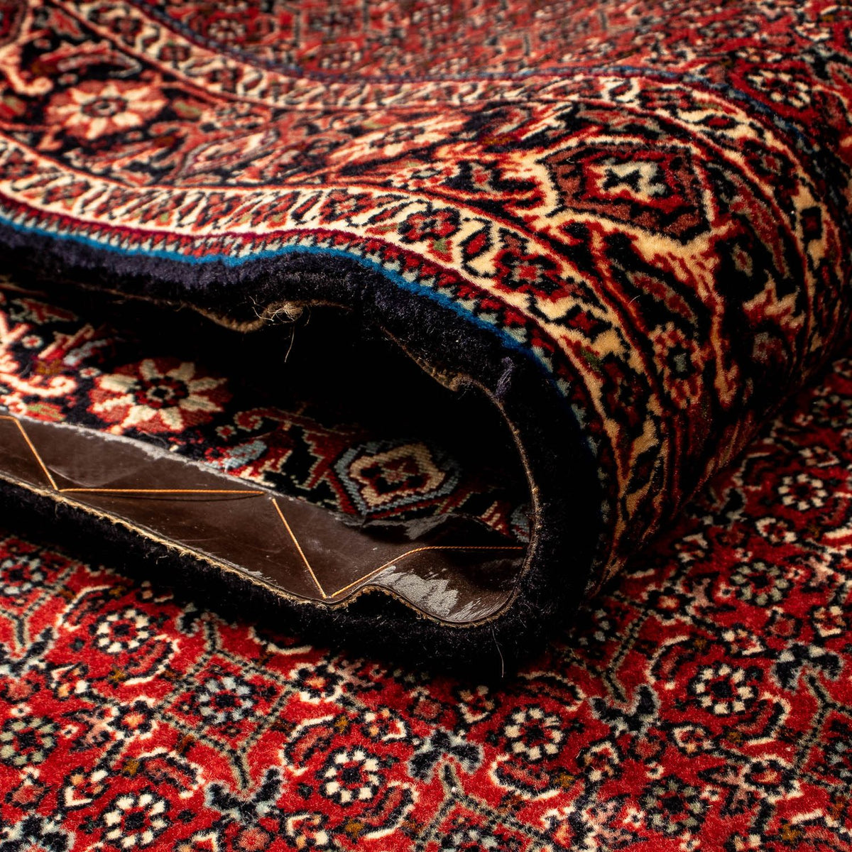 Tapis de couloir Tapis persan - Bidjar - 297 x 102 cm - rouge foncé