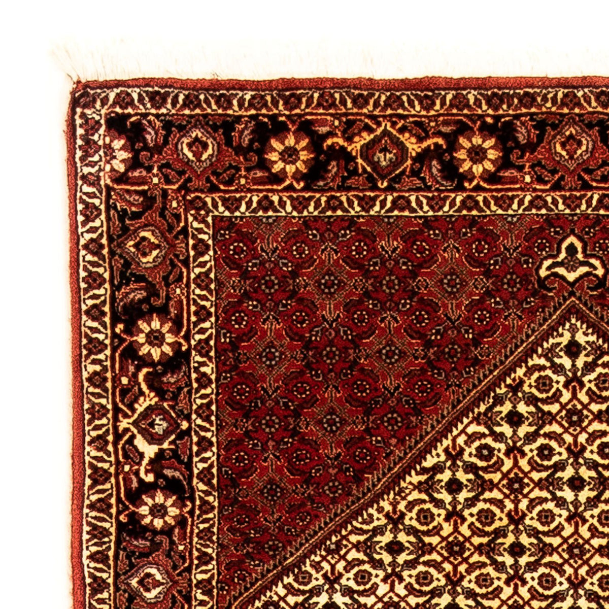 Tapis de couloir Tapis persan - Bidjar - 305 x 84 cm - rouge foncé