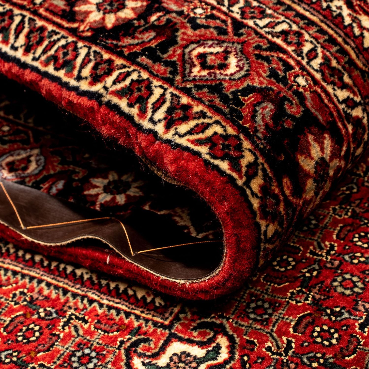 Tapis de couloir Tapis persan - Bidjar - 305 x 84 cm - rouge foncé
