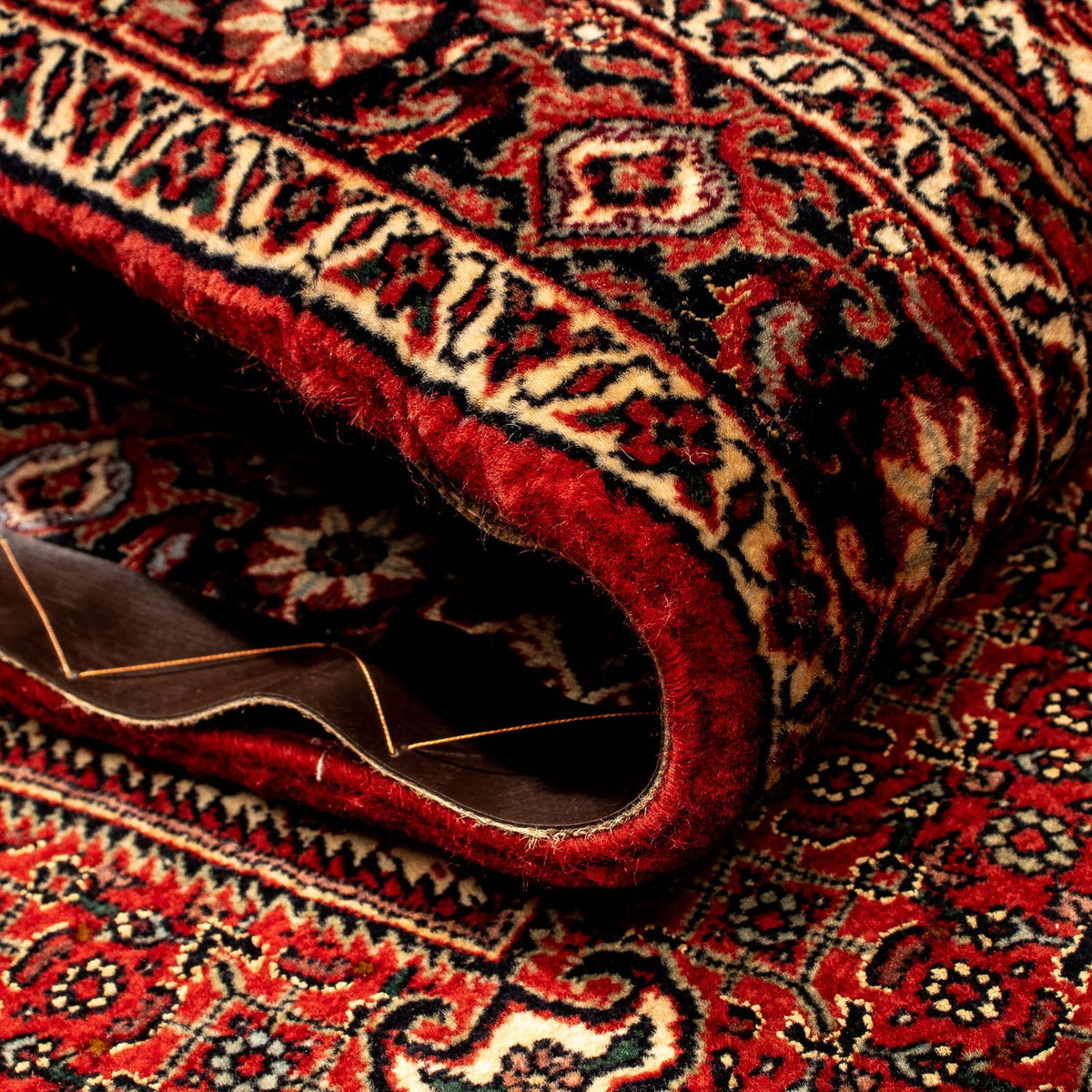 Tapis de couloir Tapis persan - Bidjar - 305 x 84 cm - rouge foncé