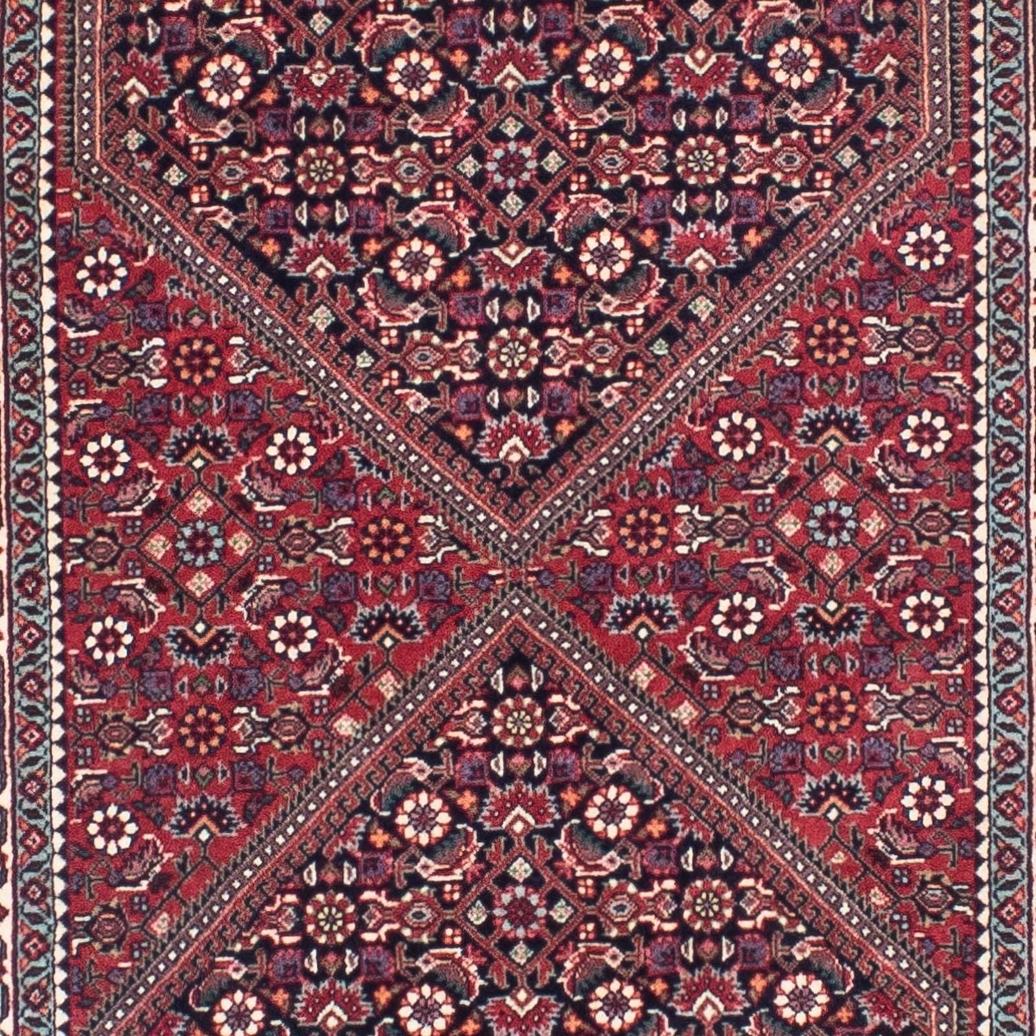 Tapis de couloir Tapis persan - Bidjar - 303 x 84 cm - rouge