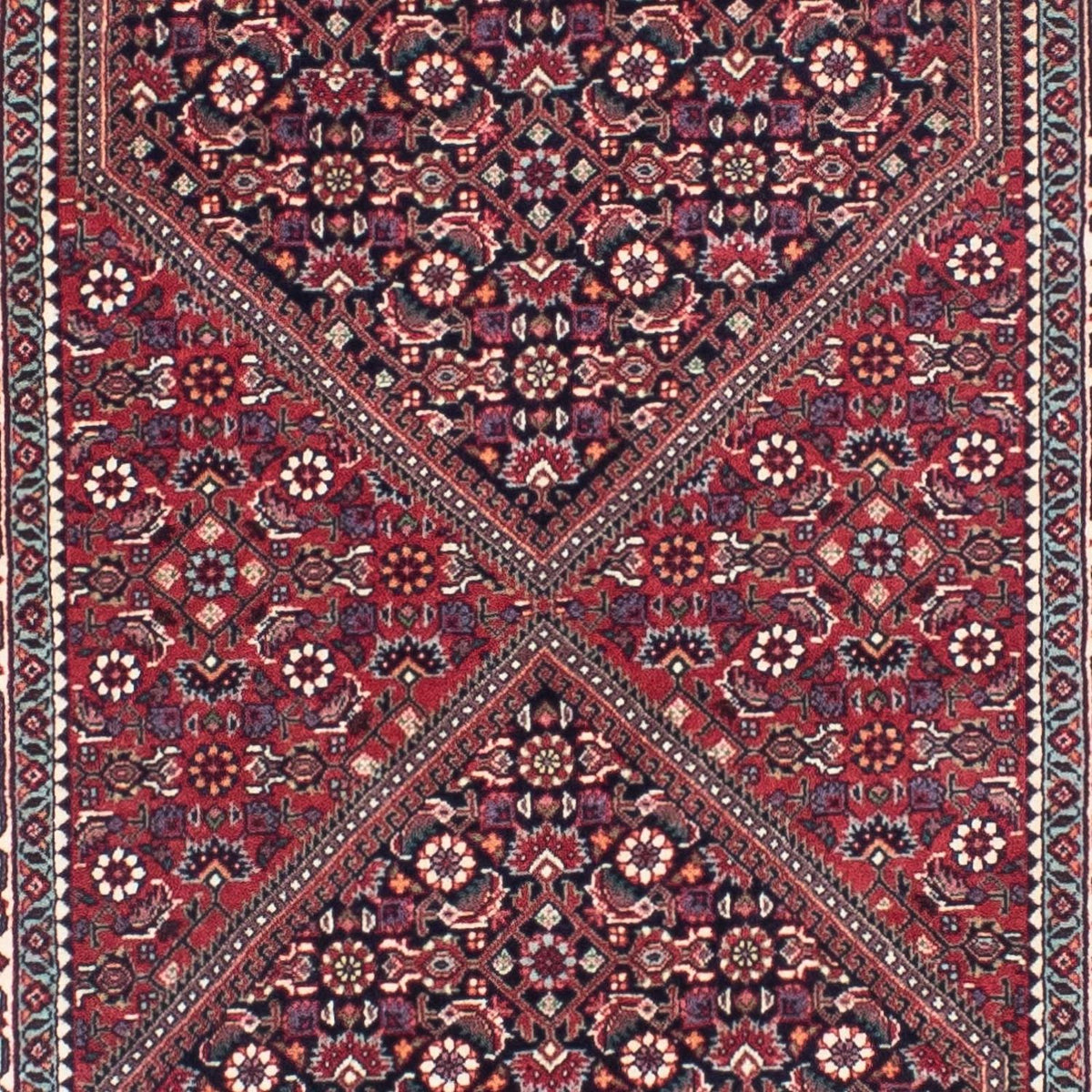 Tapis de couloir Tapis persan - Bidjar - 303 x 84 cm - rouge