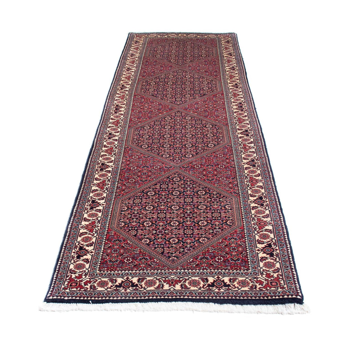 Tapis de couloir Tapis persan - Bidjar - 303 x 84 cm - rouge