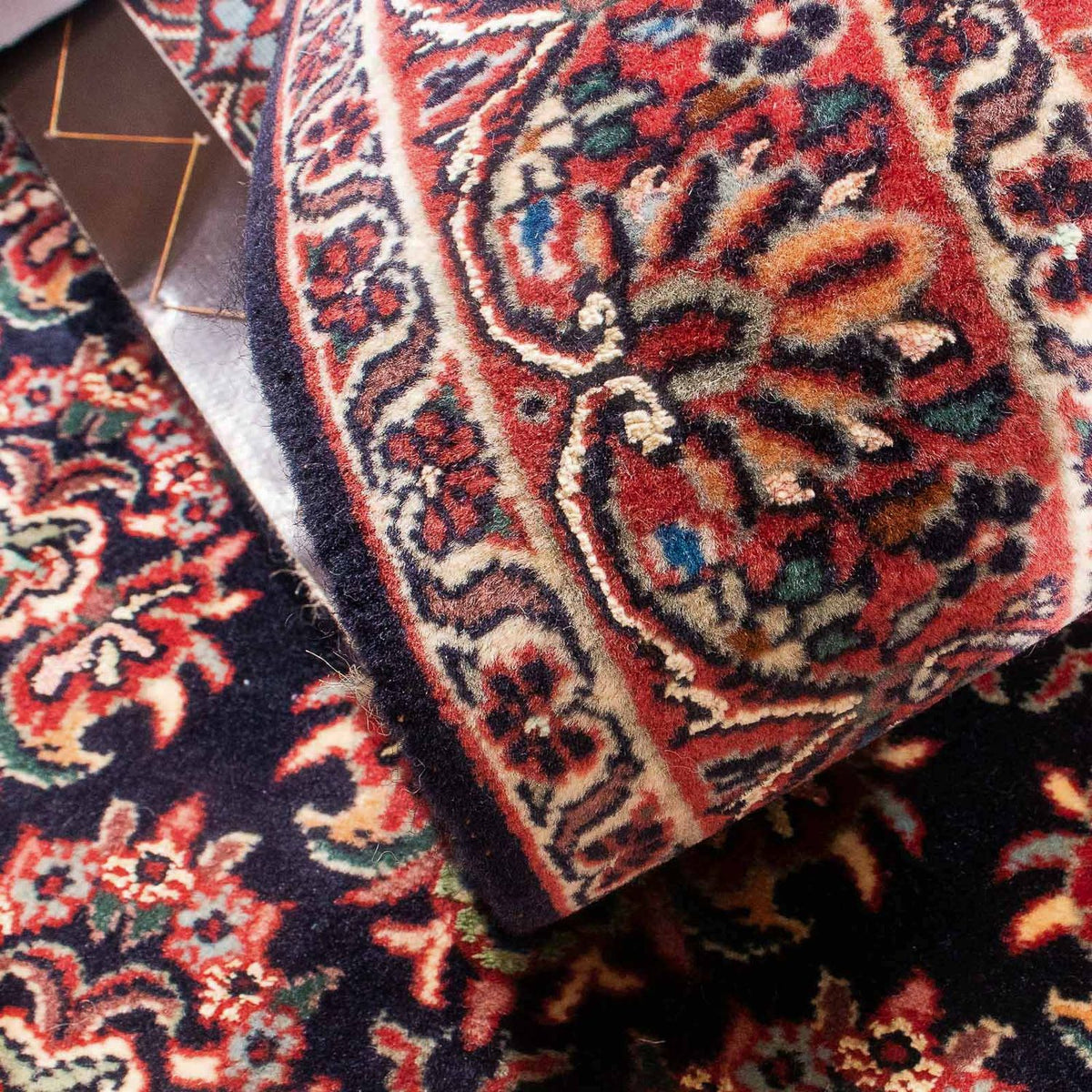 Tapis persan - Bidjar - 143 x 82 cm - bleu foncé