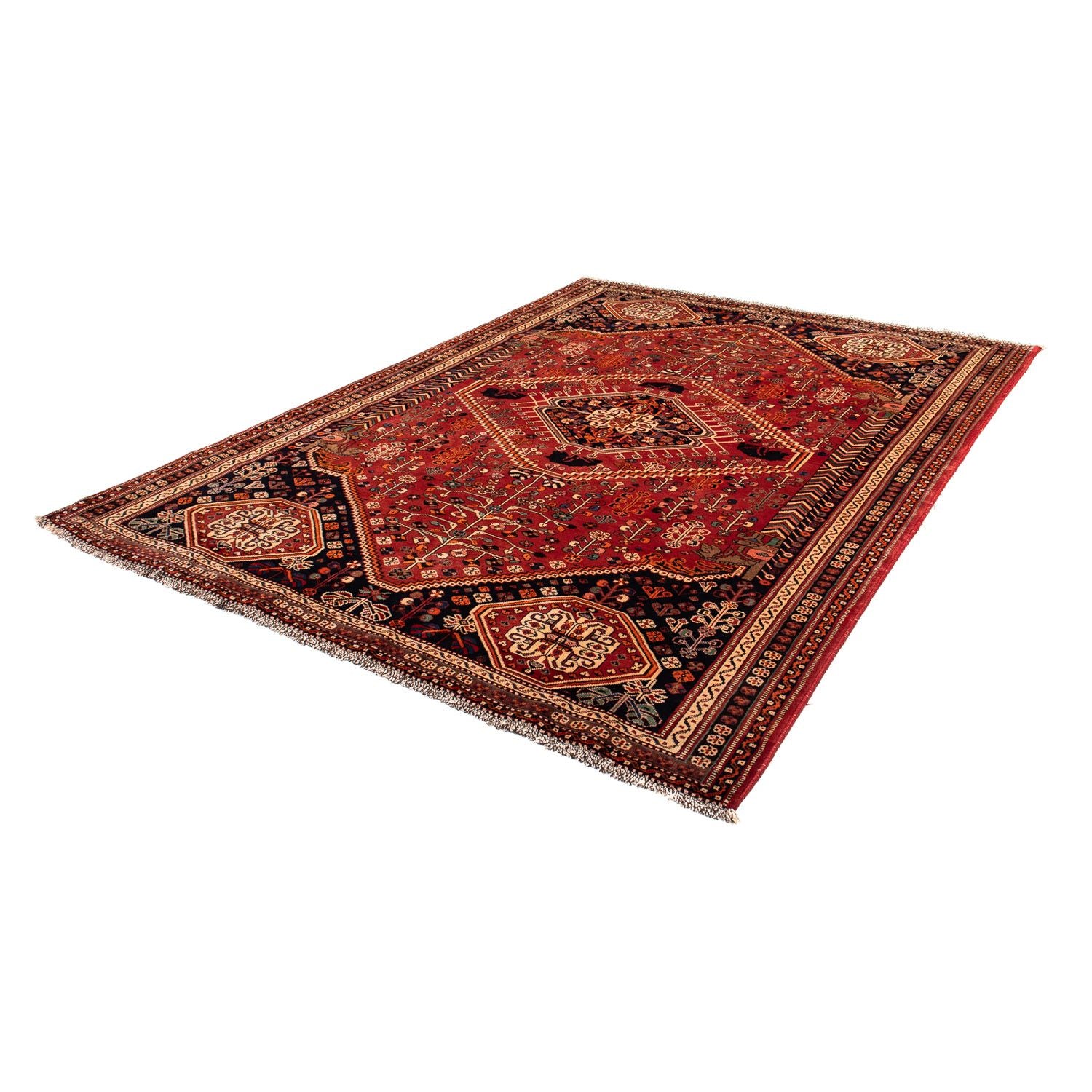 Tapis persan - Nomadic - 273 x 198 cm - rouge foncé