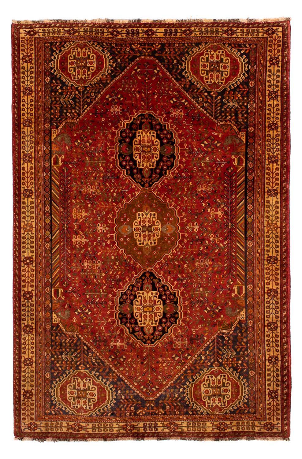 Tapis persan - Nomadic - 280 x 184 cm - rouge foncé