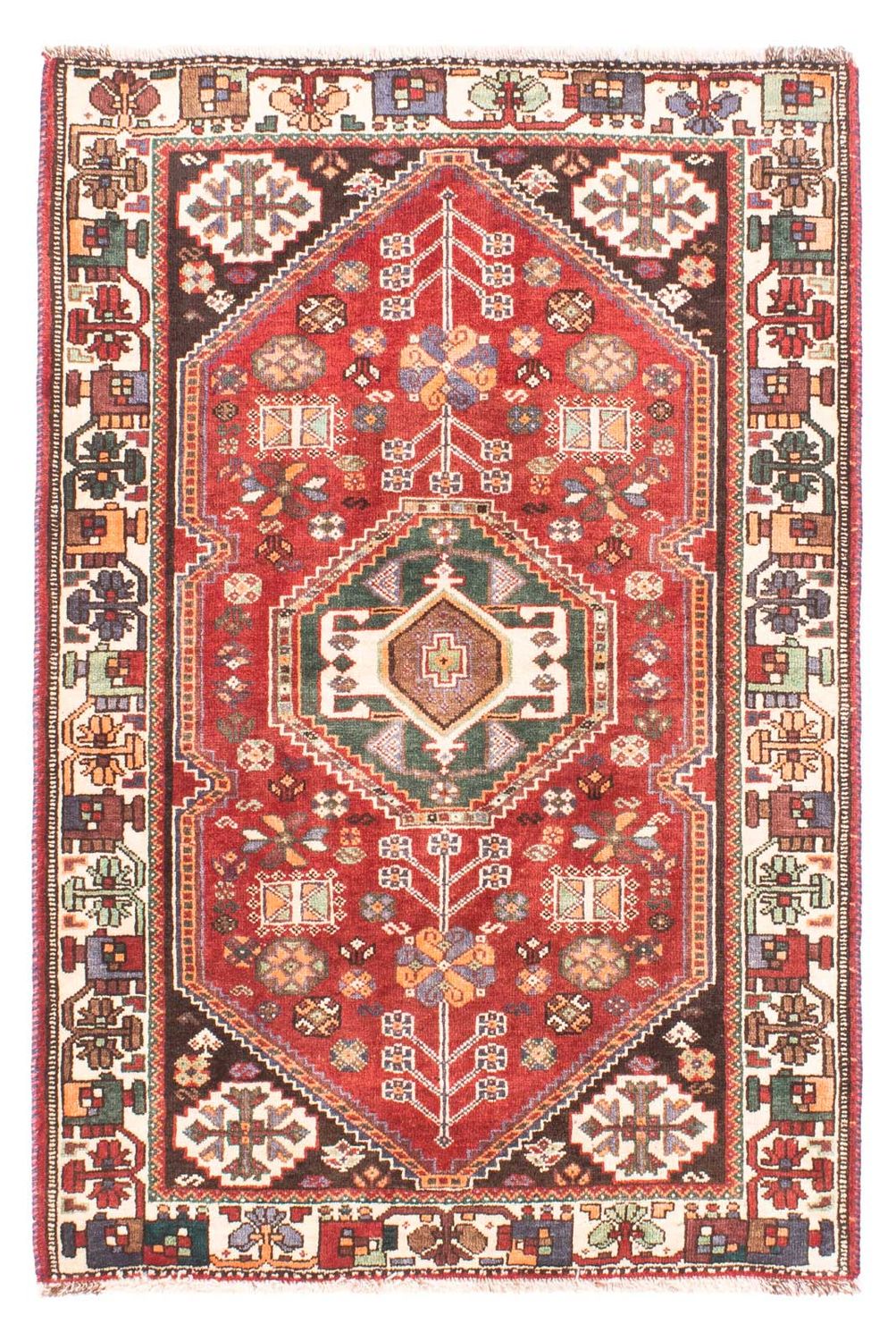 Tapis persan - Nomadic - 152 x 103 cm - rouge foncé