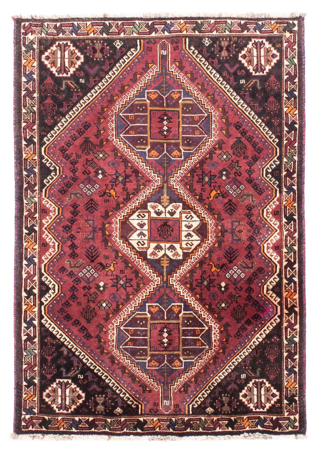Tapis persan - Nomadic - 157 x 108 cm - rouge foncé
