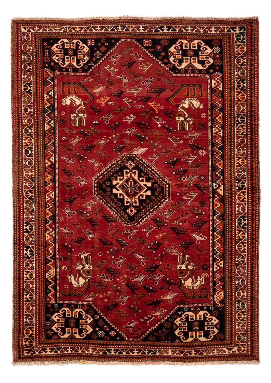 Tapis persan - Nomadic - 244 x 168 cm - rouge foncé
