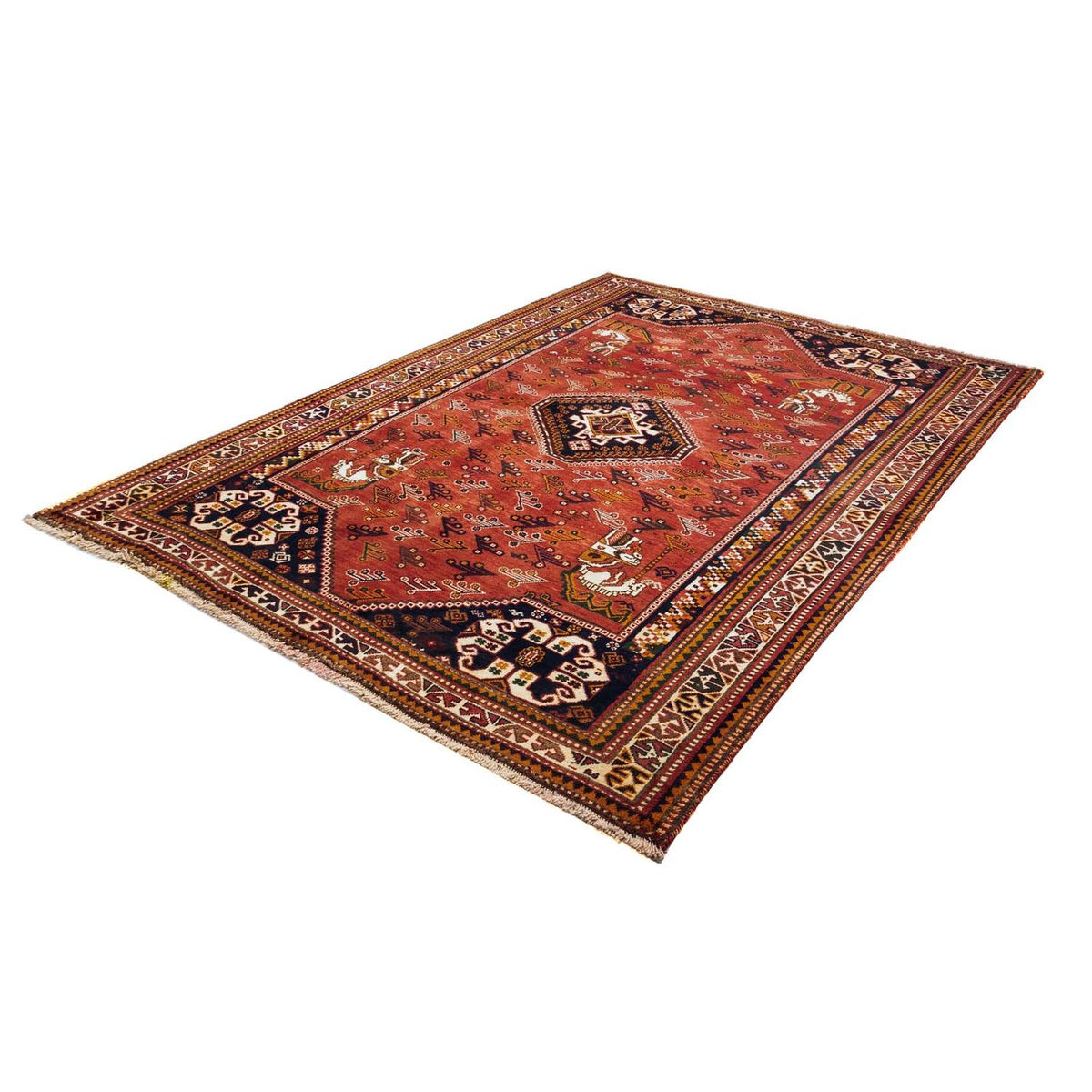 Tapis persan - Nomadic - 244 x 168 cm - rouge foncé