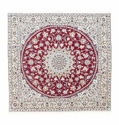 Tapis persan - Nain - Royal carré  - 160 x 155 cm - rouge foncé