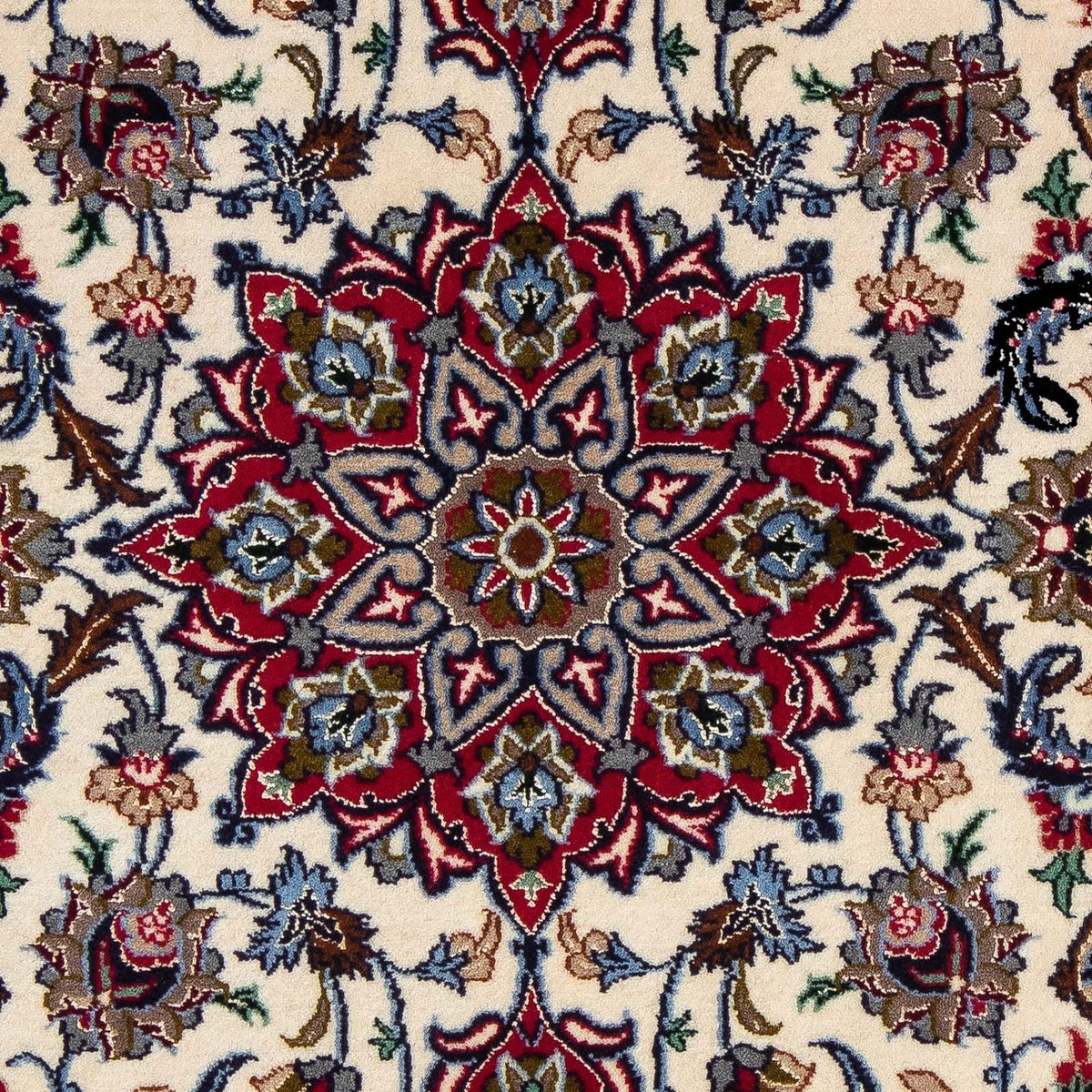 Tapis persan - Isfahan - Premium - 102 x 70 cm - rouge foncé