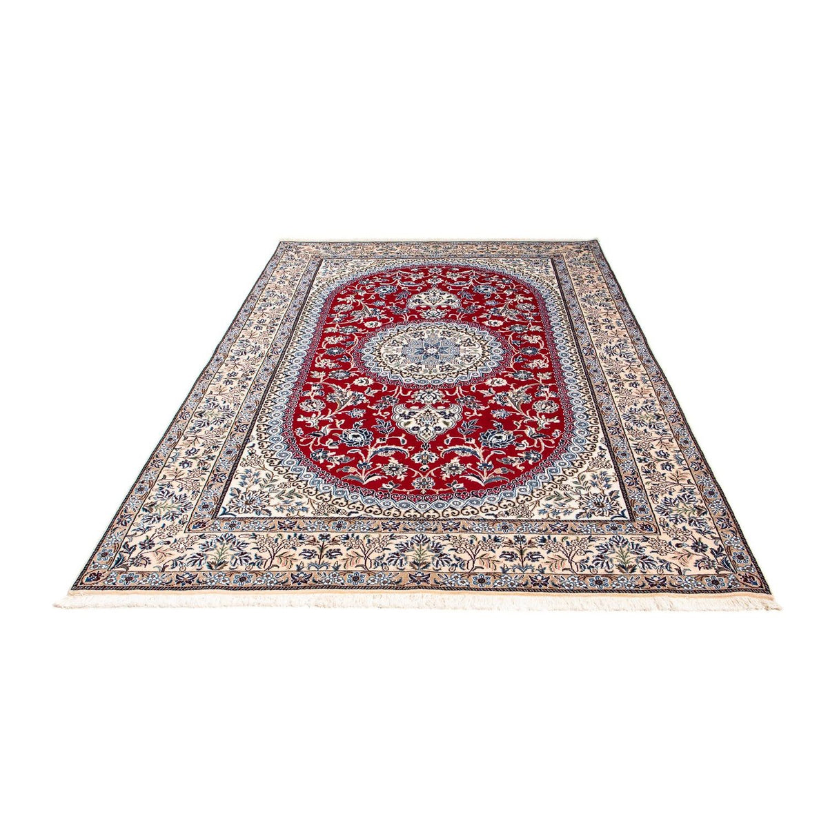 Tapis persan - Nain - Royal - 240 x 165 cm - rouge foncé