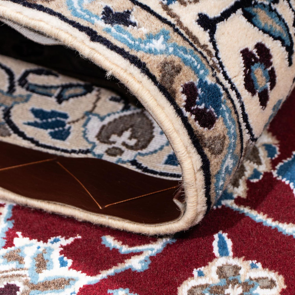 Tapis de couloir Tapis persan - Nain - Royal - 178 x 106 cm - rouge foncé