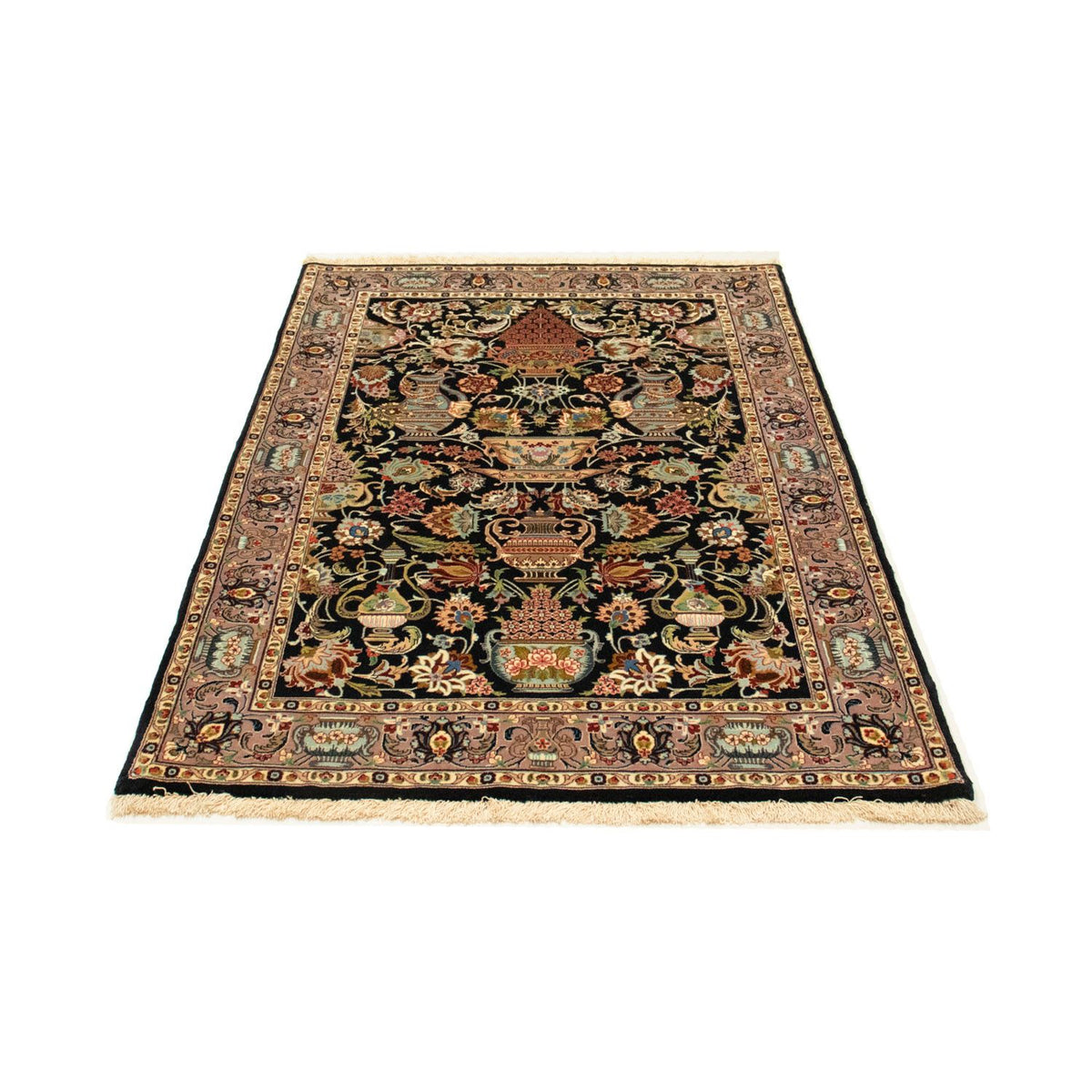 Tapis persan - Ghom - 156 x 102 cm - noir