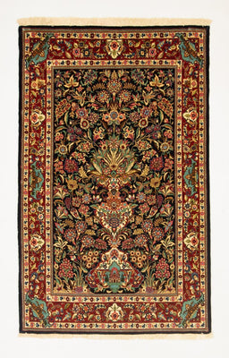 Tapis persan - Ghom - 161 x 101 cm - noir