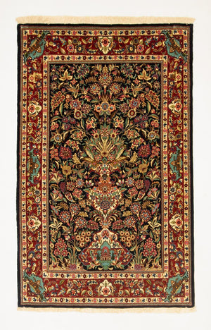 Tapis persan - Ghom - 161 x 101 cm - noir