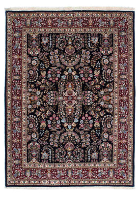 Tapis persan - Ghom - 193 x 141 cm - bleu foncé