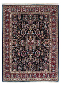 Tapis persan - Ghom - 193 x 141 cm - bleu foncé