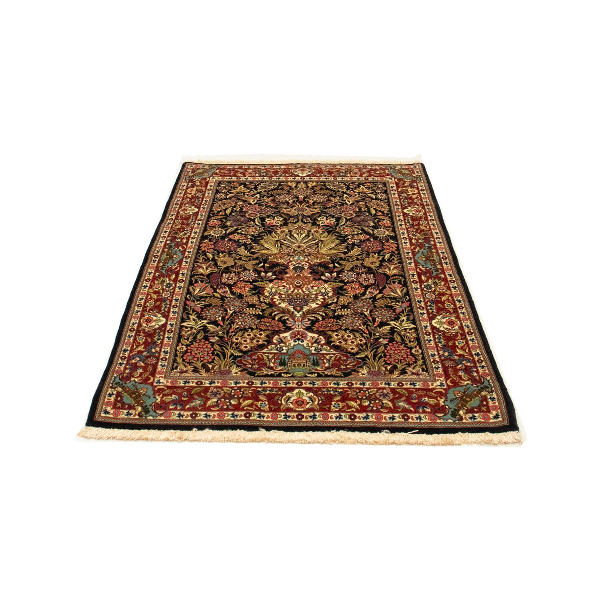 Tapis persan - Ghom - 162 x 102 cm - noir