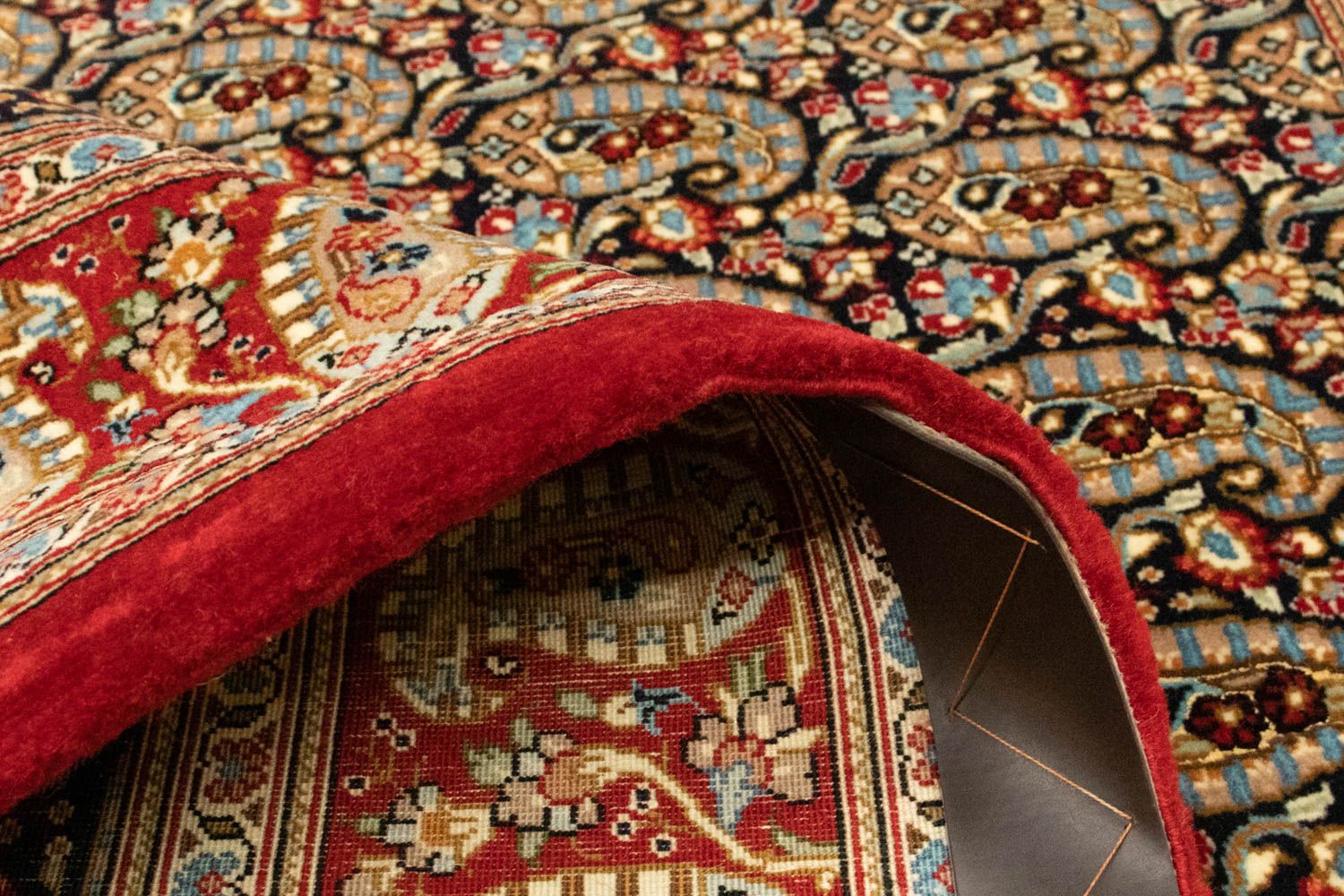 Tapis persan - Ghom - 156 x 106 cm - bleu foncé