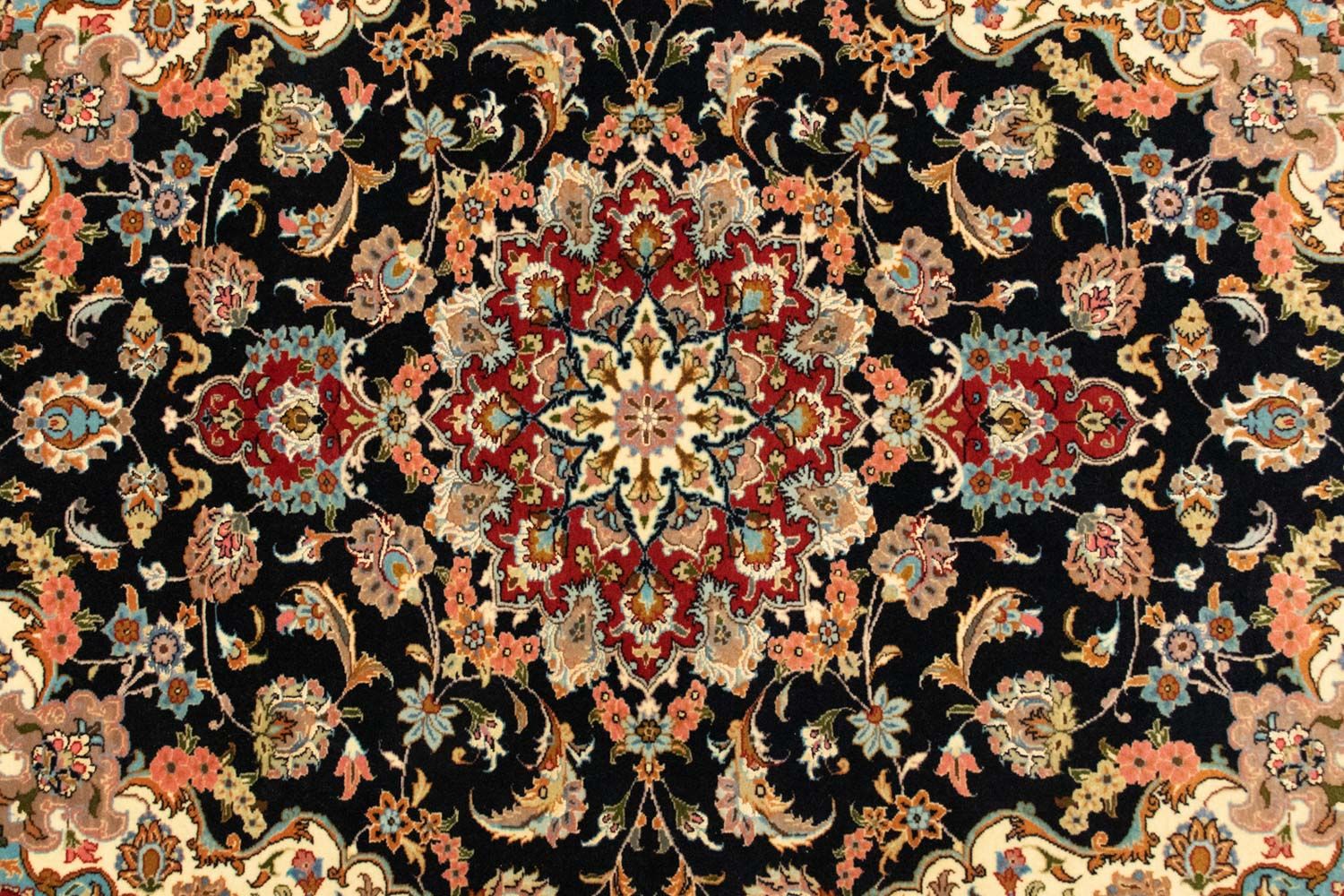Tapis persan - Ghom - 147 x 101 cm - noir