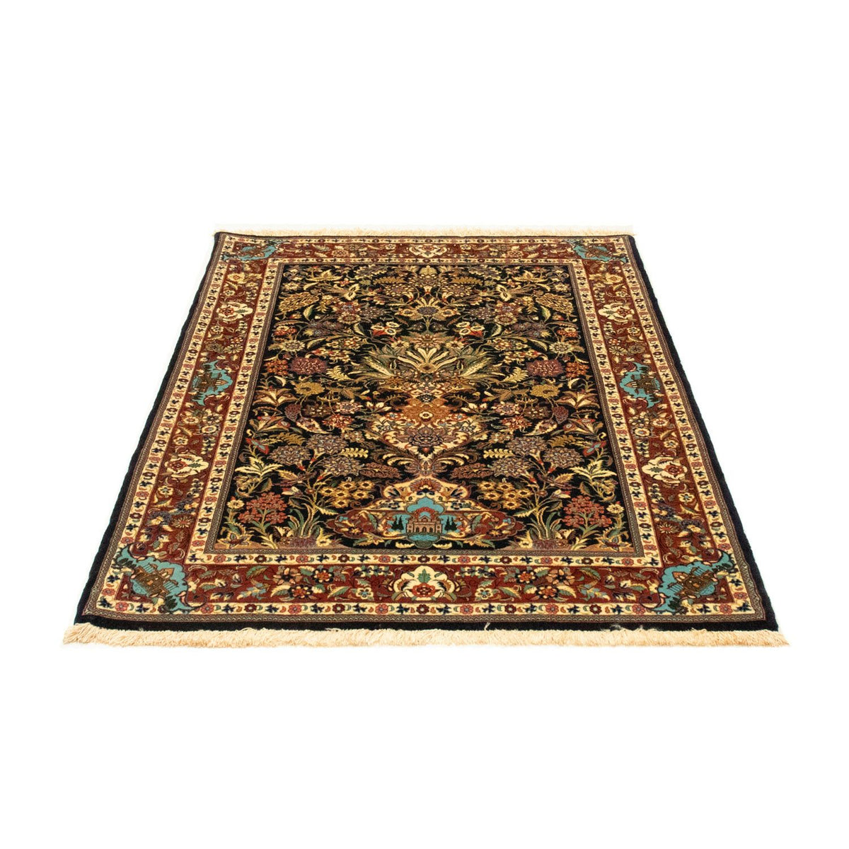 Tapis persan - Ghom - 153 x 102 cm - noir