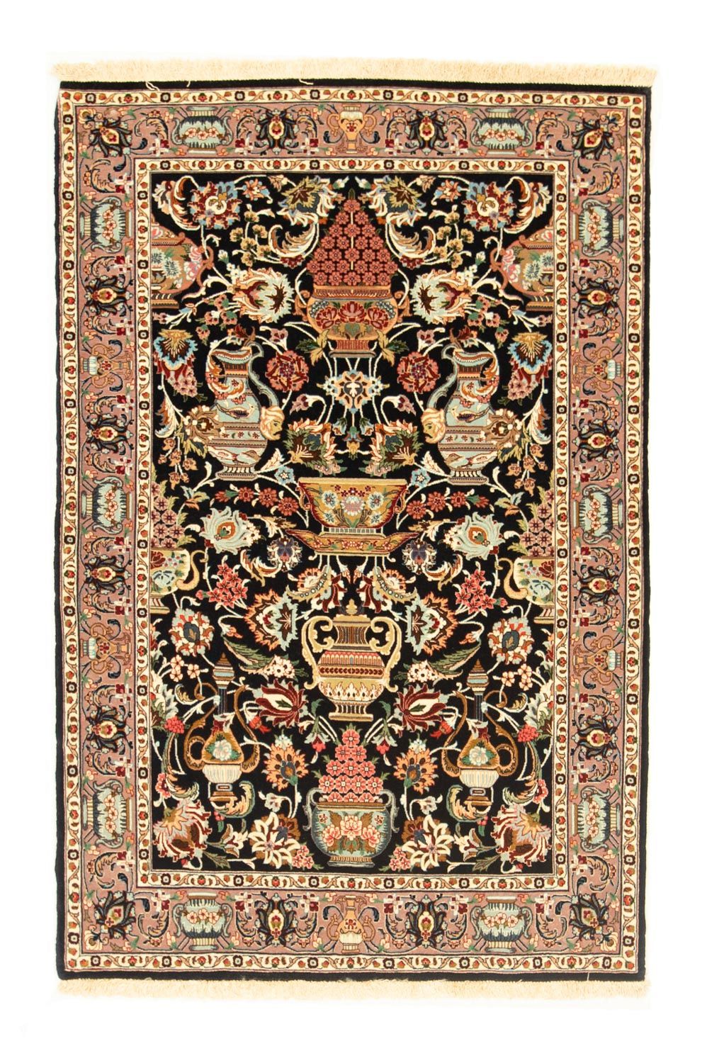 Tapis persan - Ghom - 157 x 102 cm - noir