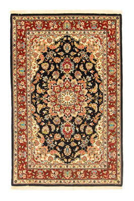 Tapis persan - Ghom - 162 x 102 cm - bleu foncé