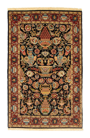 Tapis persan - Ghom - 158 x 102 cm - bleu foncé